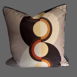 Retro Circle Velvet Cushion 50 X cms - thumbnail 4