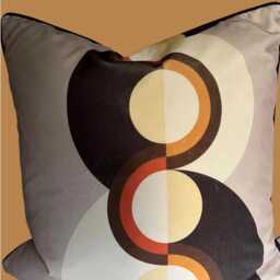 Retro Circle Velvet Cushion 50 X cms - thumbnail 2