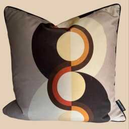 Retro Circle Velvet Cushion 50 X cms - thumbnail 3