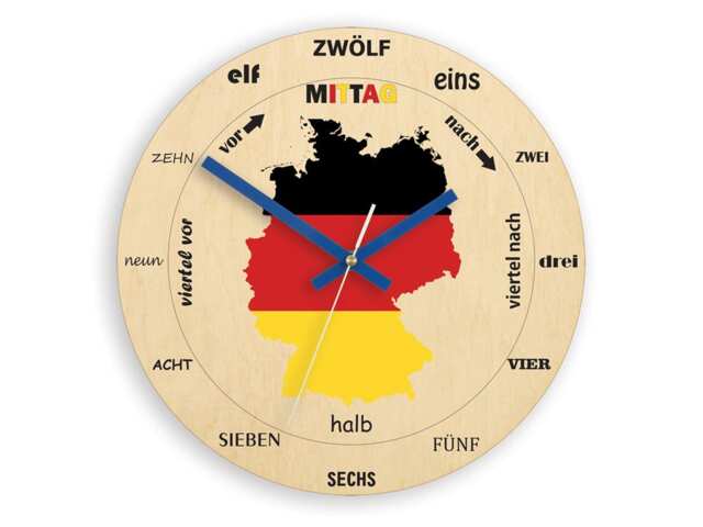 Clock For Learning German, German Map, Wooden Clock, Clock A Child, Kids - image 1
