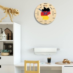 Clock For Learning German, German Map, Wooden Clock, Clock A Child, Kids - thumbnail 3