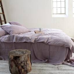 Wood Rose Linen Duvet Cover, Stonewashed Lithuanian Linen, Coconut Button Closure - thumbnail 3