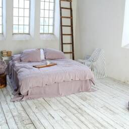 Wood Rose Linen Duvet Cover, Stonewashed Lithuanian Linen, Coconut Button Closure - thumbnail 4