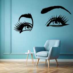 Eyelash Eyes Wall Decal Beauty Salon Decor Nm140 - thumbnail 2