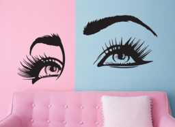 Eyelash Eyes Wall Decal Beauty Salon Decor Nm140 - thumbnail 1