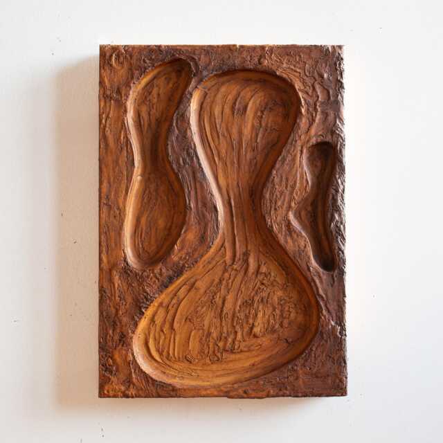 Wabi Sabi Wall Art, Plaster Contemporary Brown Boho Wall Hanging, Abstract Relief Sculpture, Rustic Primitive Art - image 1