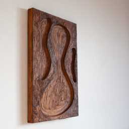 Wabi Sabi Wall Art, Plaster Contemporary Brown Boho Wall Hanging, Abstract Relief Sculpture, Rustic Primitive Art - thumbnail 3