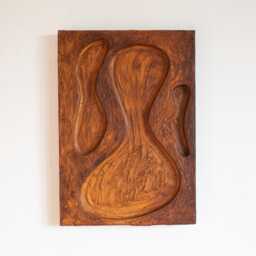 Wabi Sabi Wall Art, Plaster Contemporary Brown Boho Wall Hanging, Abstract Relief Sculpture, Rustic Primitive Art - thumbnail 2