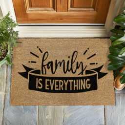 Family Is Everything Doormat - Soft Welcome Mat For Home, Heartfelt Entry Rug, Quote Decor, Housewarming Gift, Front Porch Coir - thumbnail 1