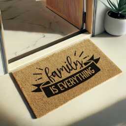 Family Is Everything Doormat - Soft Welcome Mat For Home, Heartfelt Entry Rug, Quote Decor, Housewarming Gift, Front Porch Coir - thumbnail 2