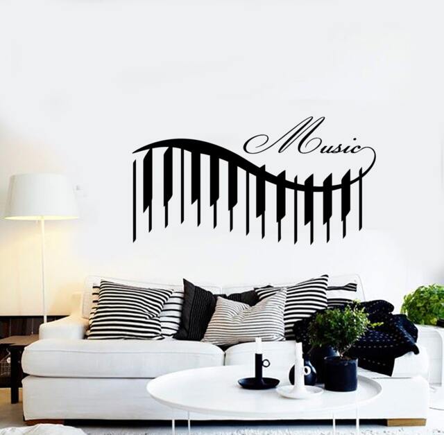 Wall Vinyl Music Piano Beautiful Songs Guaranteed Quality Decal Mural Art 1546Dz - image 1