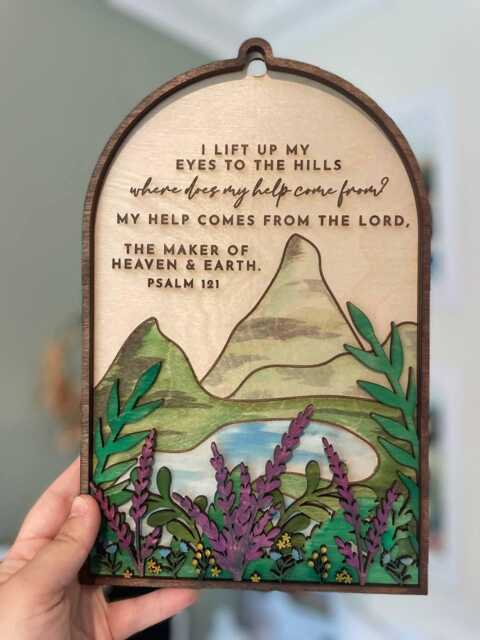 Psalm 121 Wooden Wall Art Layered Christian Home Decor - image 1