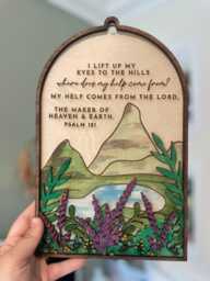Psalm 121 Wooden Wall Art Layered Christian Home Decor - thumbnail 1