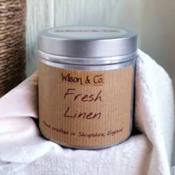 Fresh Linen Scented Candle Handcrafted Tin Candle, 230G - thumbnail 1