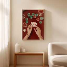 Casino Night Poster, Poker Table Wall Art, Card Game Print - thumbnail 3