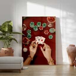 Casino Night Poster, Poker Table Wall Art, Card Game Print - thumbnail 4
