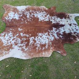 Speckled Brown Cowhide Rug, & White Genuine Cow Skin Brindle Hide Rug For Upholstery, Custom Area Home Decor - thumbnail 4