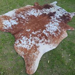 Speckled Brown Cowhide Rug, & White Genuine Cow Skin Brindle Hide Rug For Upholstery, Custom Area Home Decor - thumbnail 3