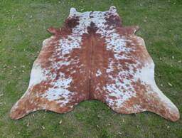 Speckled Brown Cowhide Rug, & White Genuine Cow Skin Brindle Hide Rug For Upholstery, Custom Area Home Decor - thumbnail 1
