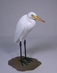 Great Egret Decoy Wood Carving - thumbnail 3
