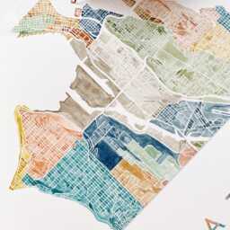 International District Seattle Neighborhood Map Watercolor Print Washington City Block Plan - Art Print Downtown Wall Realtor - thumbnail 4