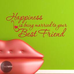 Happiness Is Being Married To Your Best Friend Vinyl Wall Decal Sticker - thumbnail 1