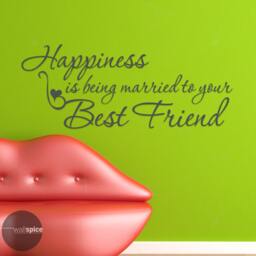 Happiness Is Being Married To Your Best Friend Vinyl Wall Decal Sticker - thumbnail 3