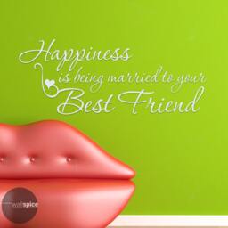 Happiness Is Being Married To Your Best Friend Vinyl Wall Decal Sticker - thumbnail 2