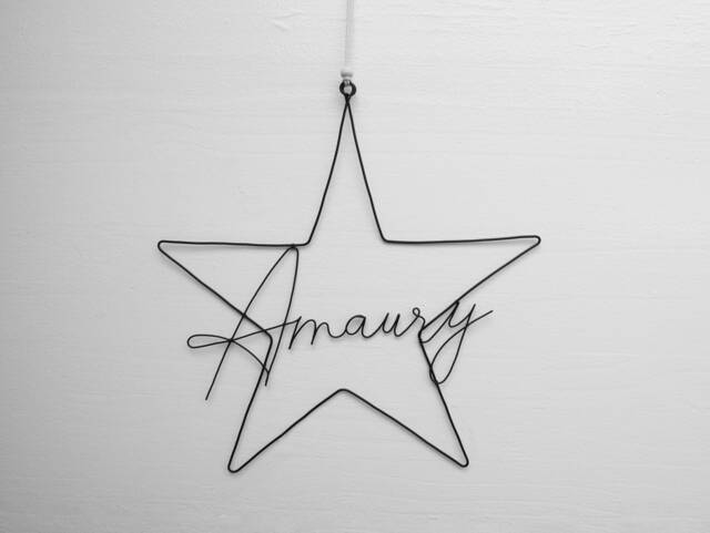 Wire First Name, Customizable Baby Name Decoration, Children's Bedroom Wall Door Plaque, Birth Gift - image 1