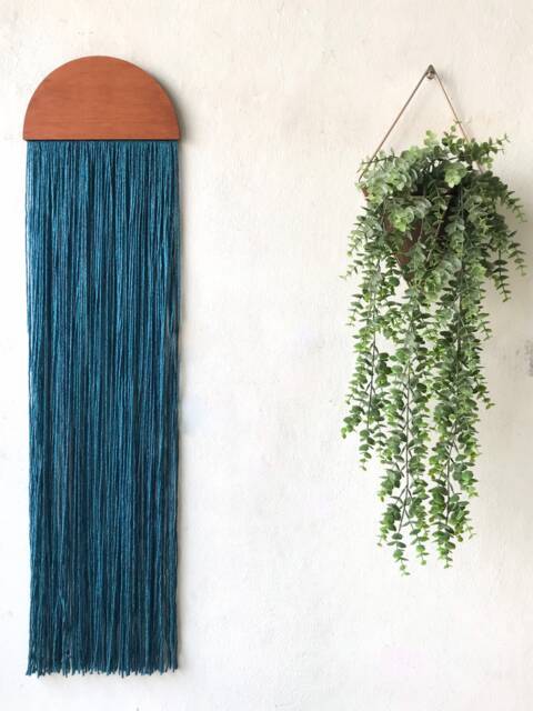 Wall Hanging, Fiber Art, Mid Century Modern Art, Tapestry, Wall Art, Home Decor, Yarn Hanging, Woven Tapestry, Casita, Macrame, Half Moon Panel - image 1