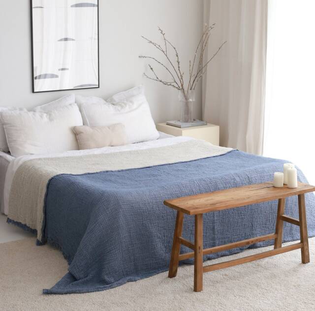 Twin Full Muslin Throw Blanket, Bedspread King, Oversize King Coverlet, Gauze Lightweight Summer Home Gifts - image 1