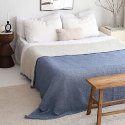 Twin Full Muslin Throw Blanket, Bedspread King, Oversize King Coverlet, Gauze Lightweight Summer Home Gifts - thumbnail 3