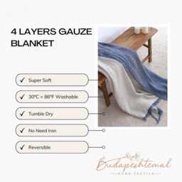 Twin Full Muslin Throw Blanket, Bedspread King, Oversize King Coverlet, Gauze Lightweight Summer Home Gifts - thumbnail 2