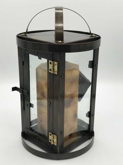 Copper Candle Holder Lantern With Bronze Patina, 10-Inch - image 1