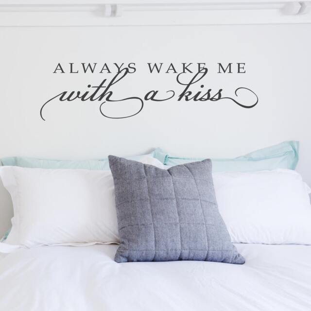 Wall Sticker - Wake Me With A Kiss Decals Quote Stickers Quotes Home Decor Interior Inspiration Art - image 1