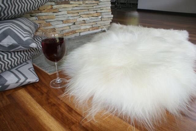 "Sheepskin Icelandic White Throw Genuine Leather Wool Carpet 52""x 32" - image 1