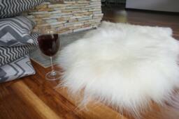 "Sheepskin Icelandic White Throw Genuine Leather Wool Carpet 52""x 32" - thumbnail 1