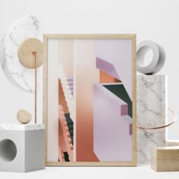 Muralla Roja Pink Abstract Art Print - Postmodern Architecture Wall Graphic Illustration Poster Ricardo Bofill - thumbnail 2