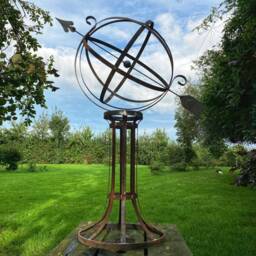 Large Garden Rusty Metal Armillary Style Steel Sculpture Ornament - thumbnail 2