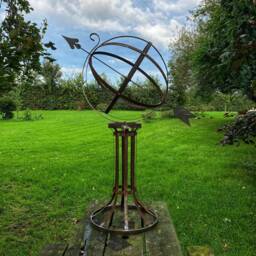 Large Garden Rusty Metal Armillary Style Steel Sculpture Ornament - thumbnail 3