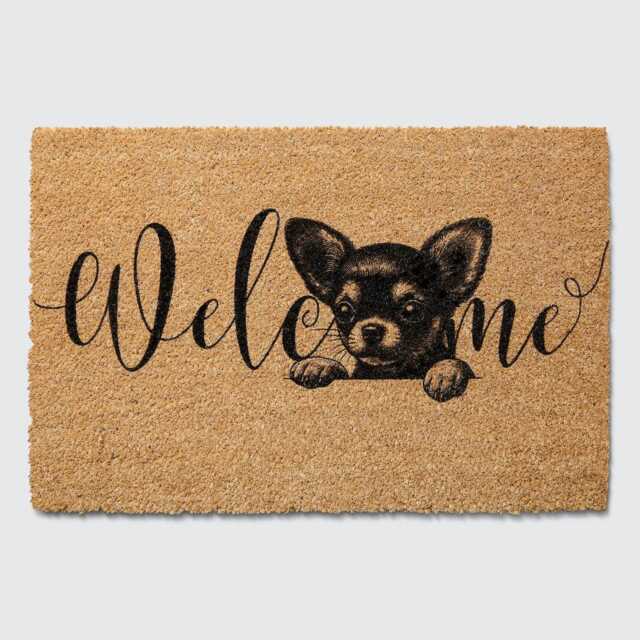 Chihuahua Welcome Doormat Natural Coir Dog Rug - 60x40cm, 70x40cm, 90x60cm - image 1