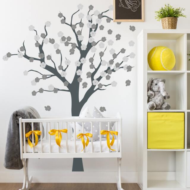 Nursery Tree Wall Decal Vinyl - Decor Sticker Large Kids Room Art - image 1