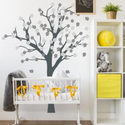 Nursery Tree Wall Decal Vinyl - Decor Sticker Large Kids Room Art - thumbnail 1