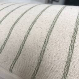 Sage Green Stripe Long Bolster Cushion Cover, Bohemian Farmhouse Decor - thumbnail 3