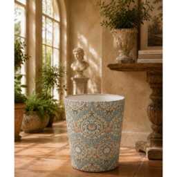 William Morris Eden Azure Waste Paper Bin - Handmade Fabric Basket For Bedroom, Study Or Home Office - thumbnail 2