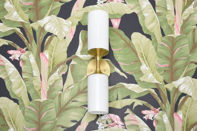 Modern Double Light - Cylindrical Glass Shades Mid Century Wall Sconce Raw Brass Bathroom Vanity Ul Listed [Richmond] - image 1