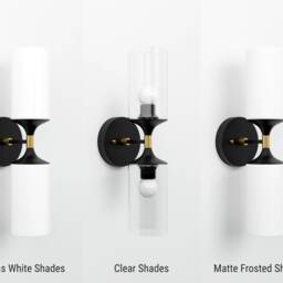 Modern Double Light - Cylindrical Glass Shades Mid Century Wall Sconce Raw Brass Bathroom Vanity Ul Listed [Richmond] - thumbnail 3