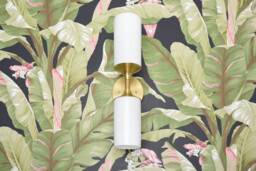 Modern Double Light - Cylindrical Glass Shades Mid Century Wall Sconce Raw Brass Bathroom Vanity Ul Listed [Richmond] - thumbnail 1