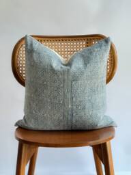 Indigo Neutral Tribal Hemp Hand Woven Natural Dye Color Lumbar Pillow Cover - thumbnail 1