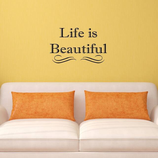 Life Is Beautiful Vinyl Decal Wall Art Quote - Vwaq - image 1